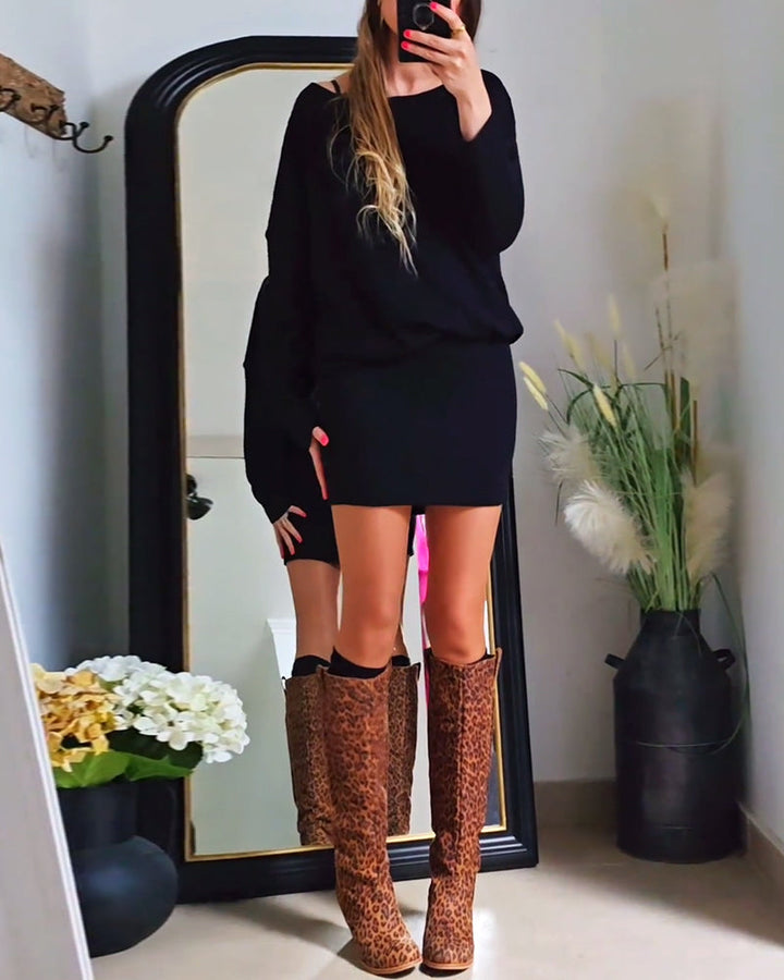Anaïs | Black long-sleeved dress