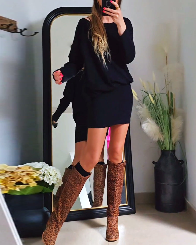 Anaïs | Black long-sleeved dress